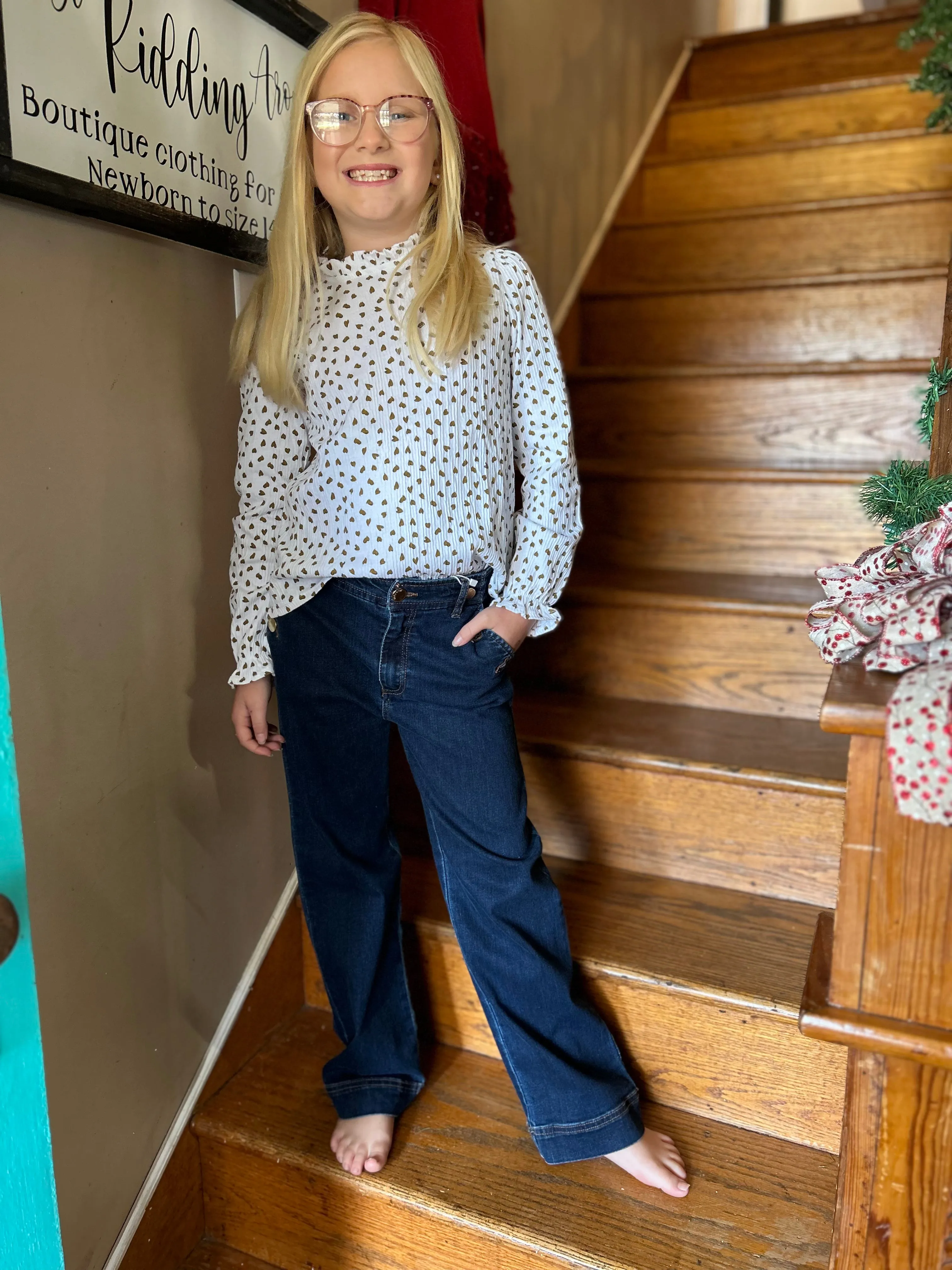 May-Girls Nautical Style Denim Trousers  (Just Kidding Around)