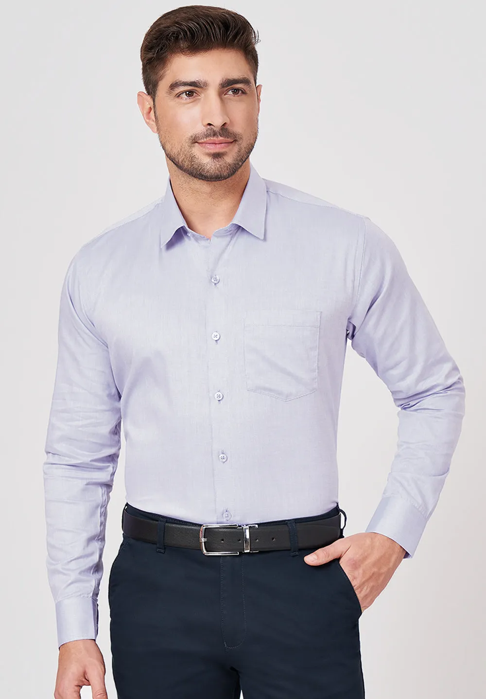 Men Blue Slim Fit Full Sleeve Formal Shirt
