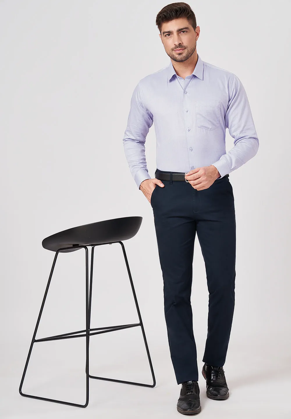 Men Blue Slim Fit Full Sleeve Formal Shirt