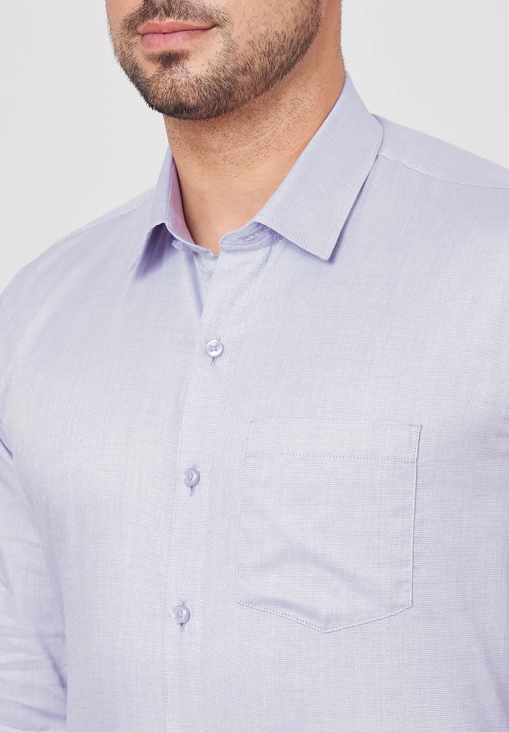 Men Blue Slim Fit Full Sleeve Formal Shirt