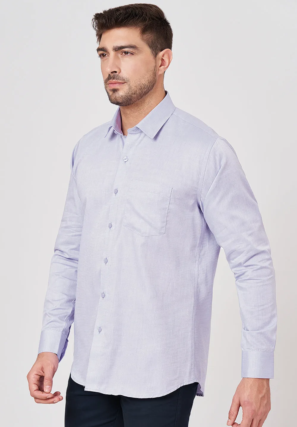 Men Blue Slim Fit Full Sleeve Formal Shirt