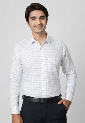 Men White Slim Fit Full Sleeve Formal Shirt