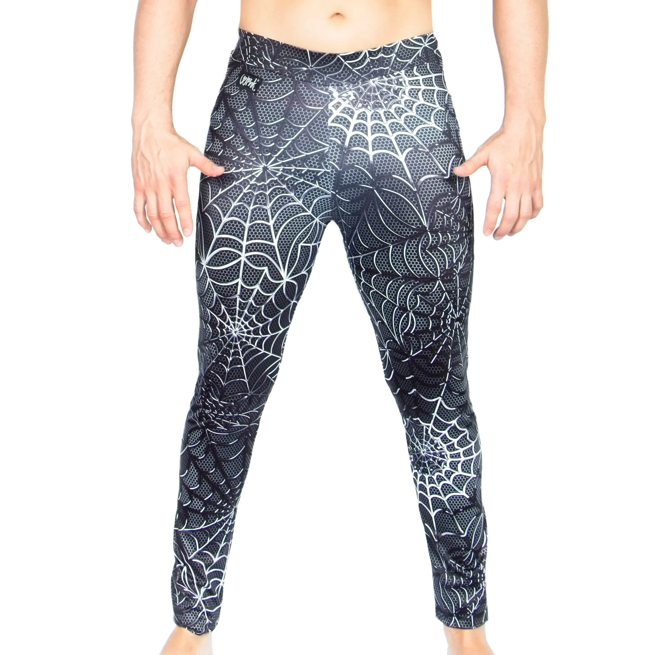 Men's Printed Leggings  - Black Lightning