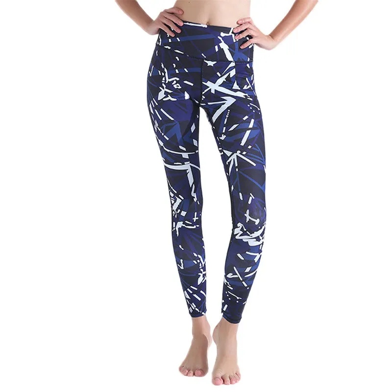 Mesh Stitching Printed Sports Trousers