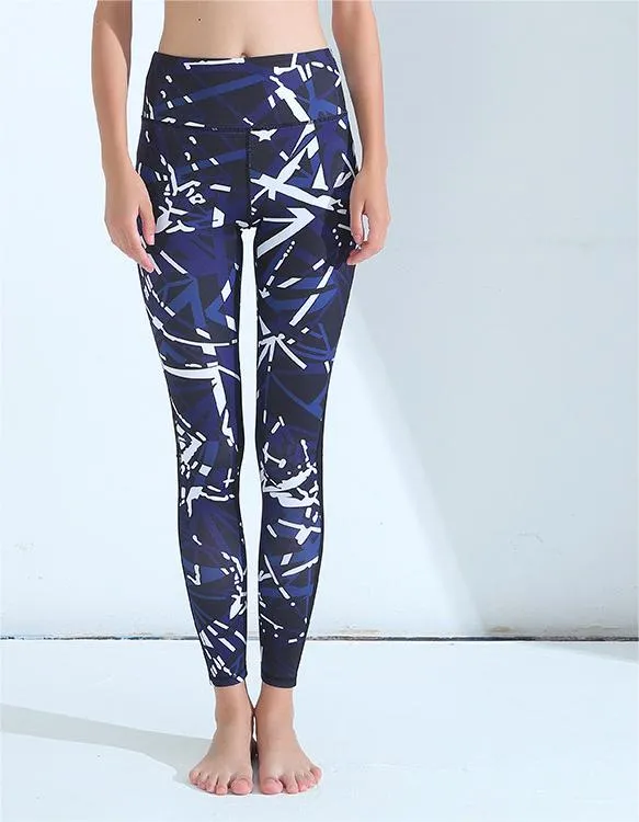 Mesh Stitching Printed Sports Trousers