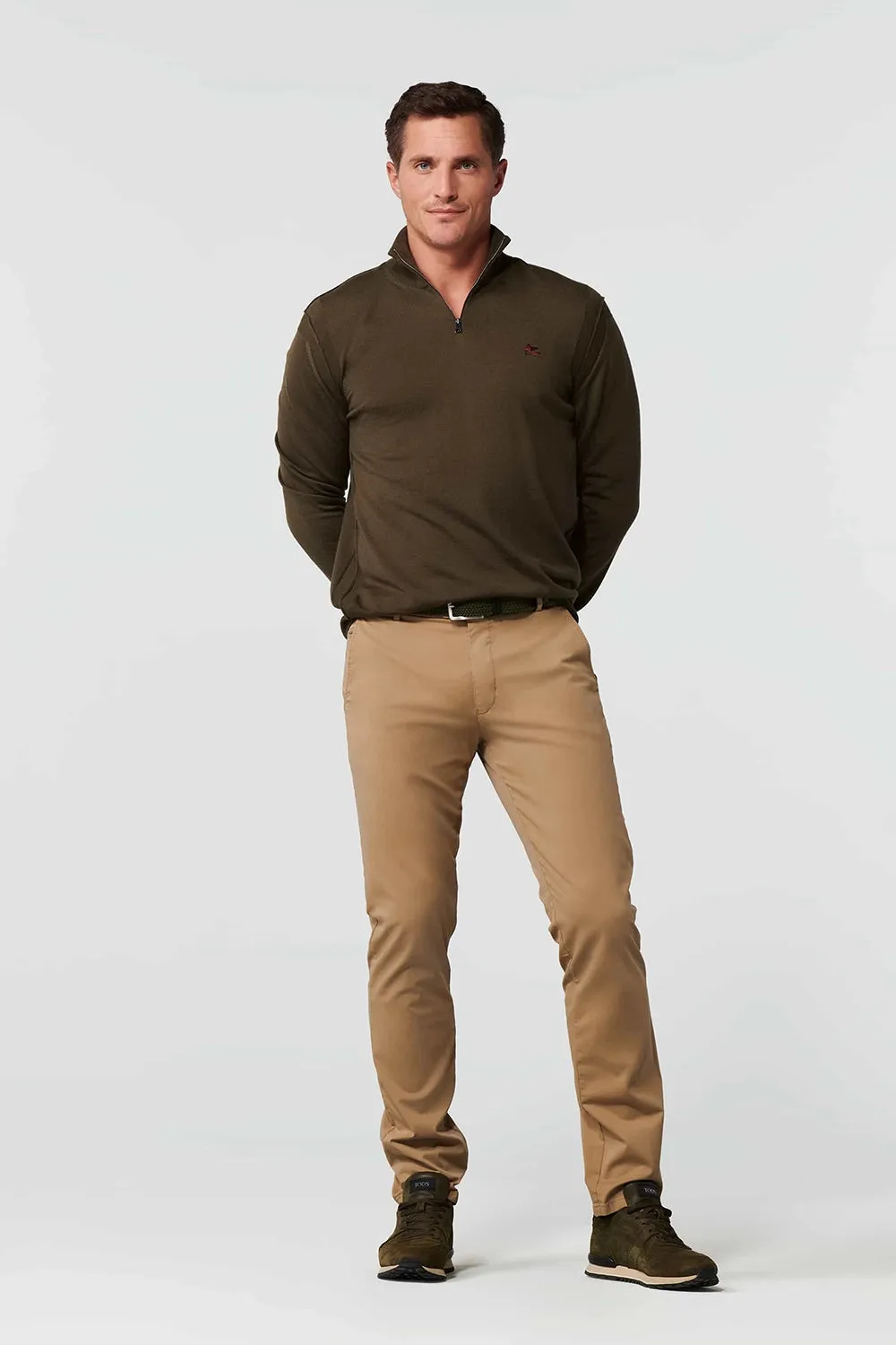 MEYER BONN MODERN FIT FLAT FRONT COTTON COMFORT STRETCH CHINO 3004