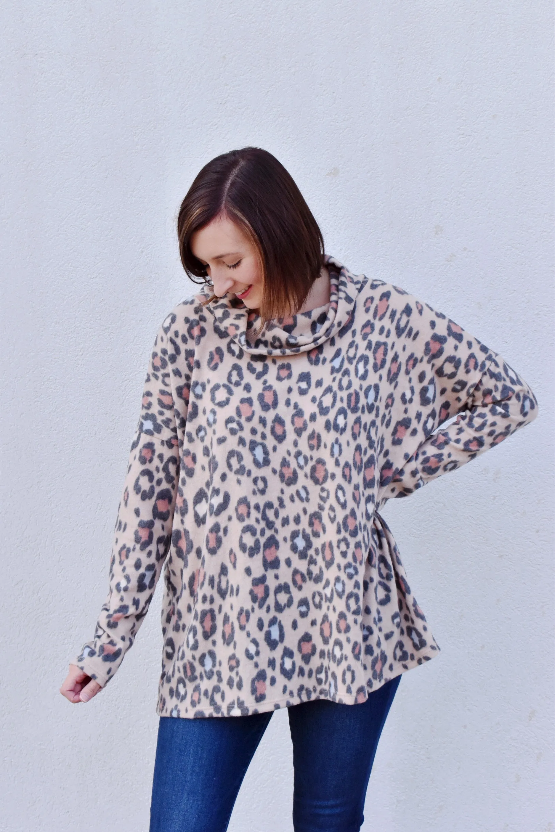 Micah Leopard Brushed Top