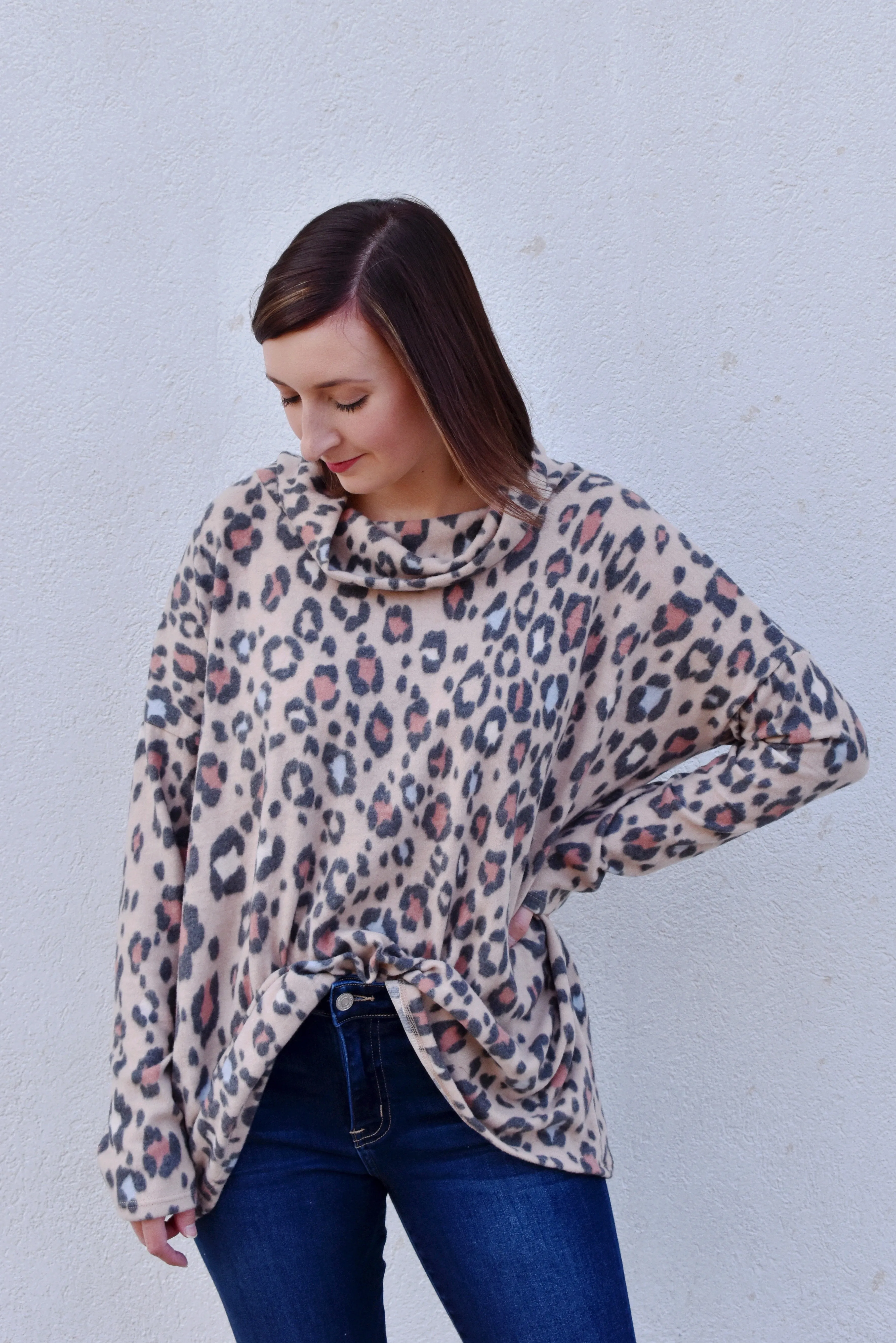 Micah Leopard Brushed Top