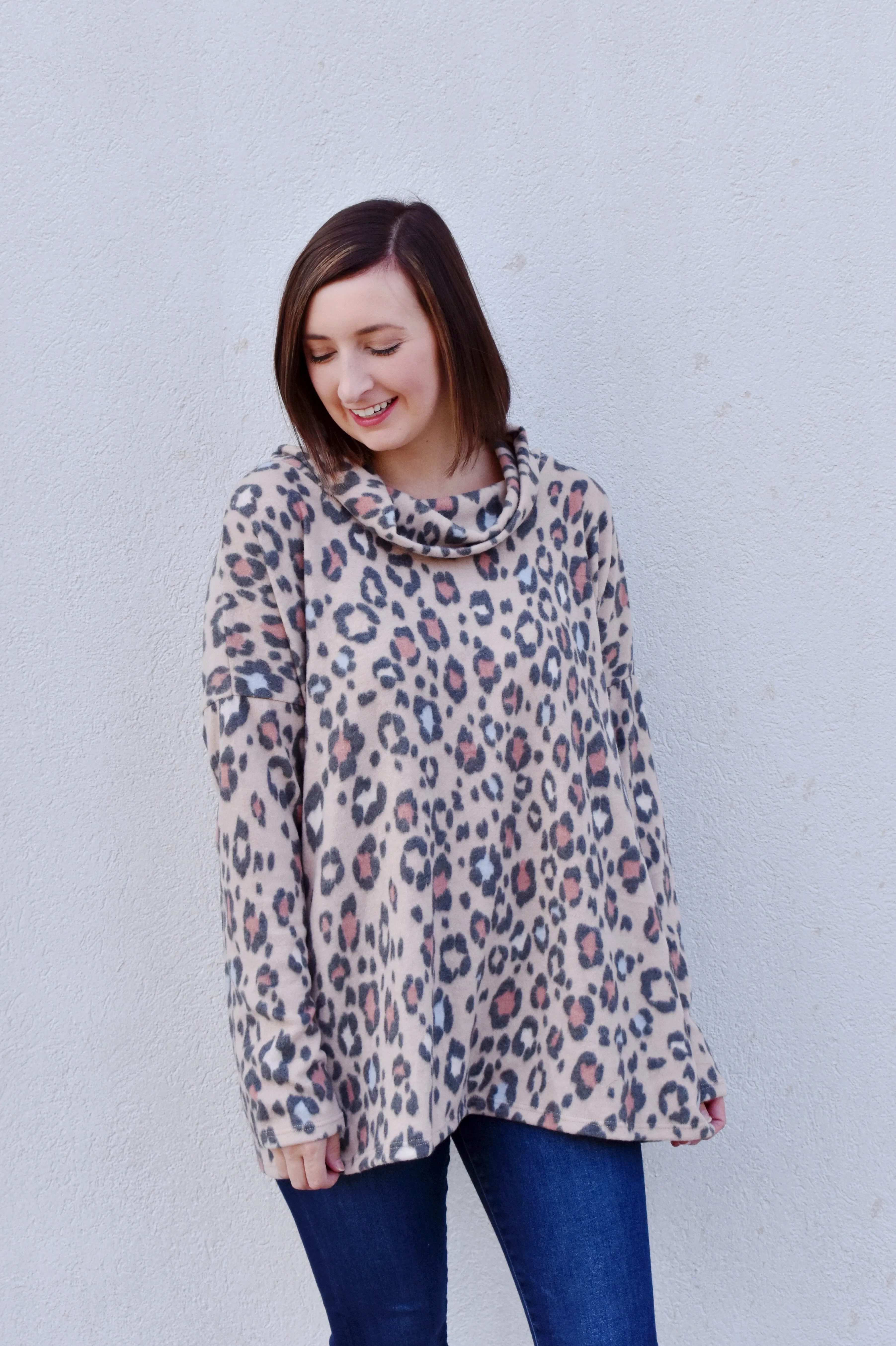 Micah Leopard Brushed Top