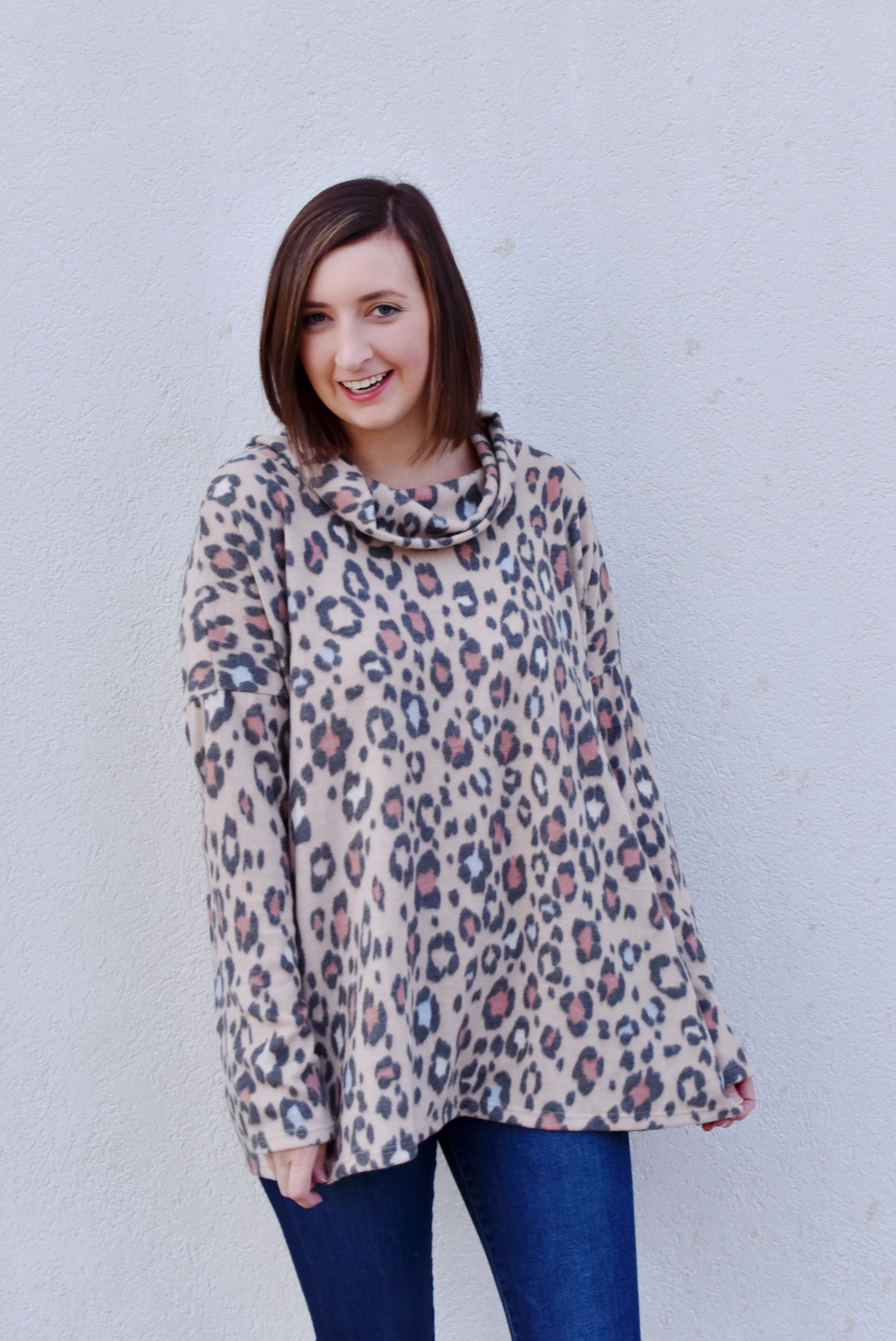 Micah Leopard Brushed Top