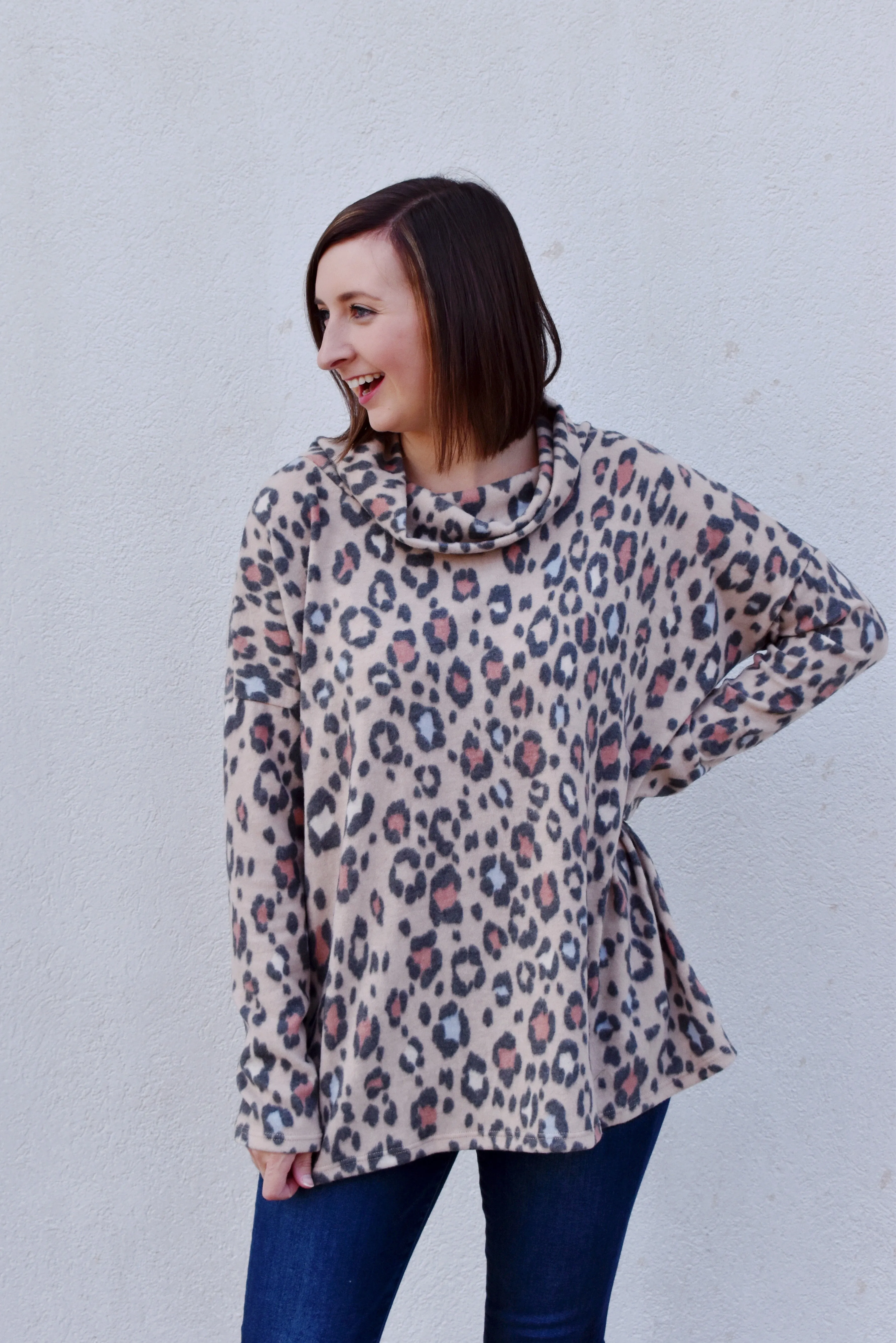 Micah Leopard Brushed Top