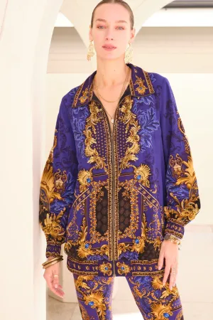 MIDNIGHT BLUE OVERSIZE BOMBER JACKET