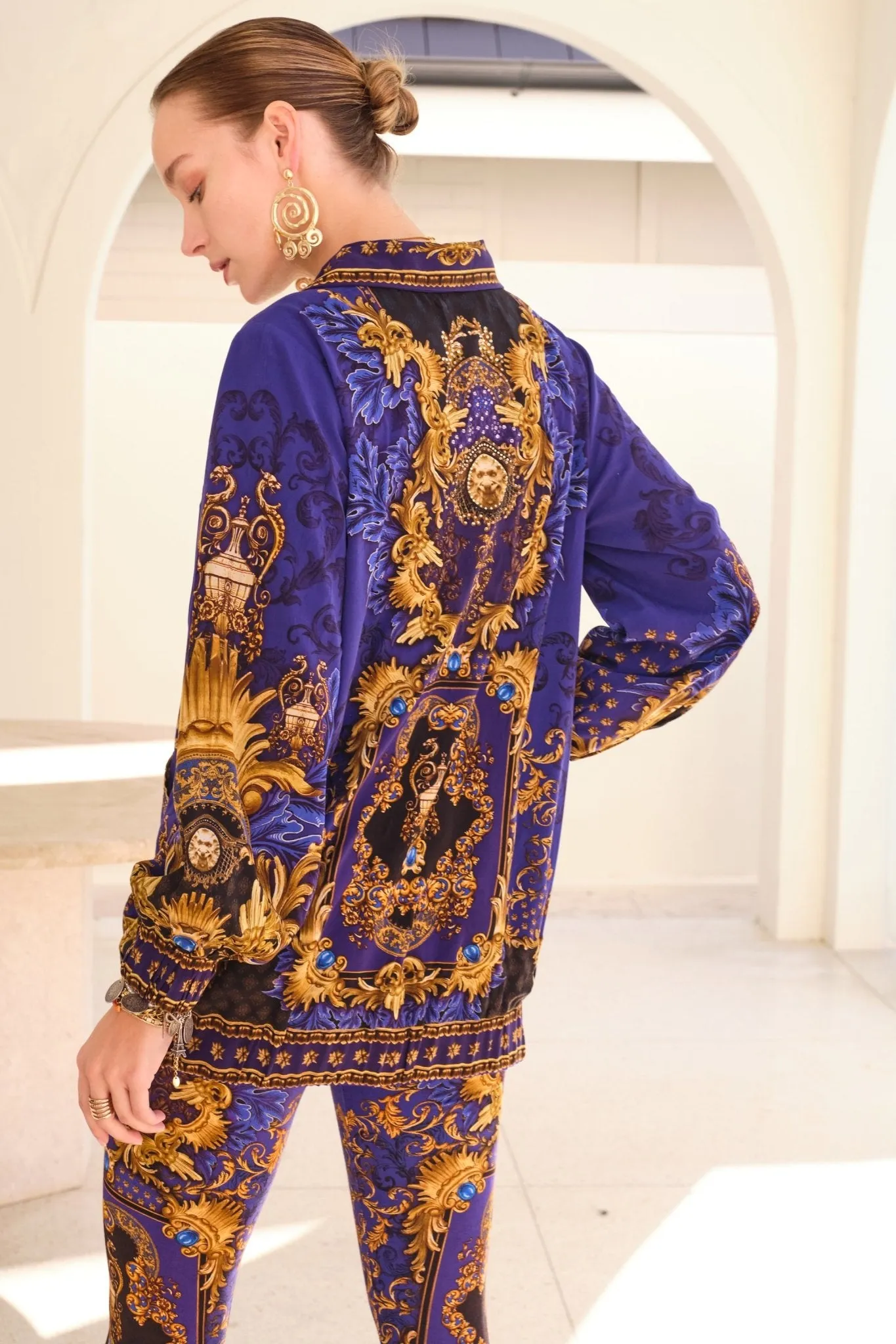 MIDNIGHT BLUE OVERSIZE BOMBER JACKET