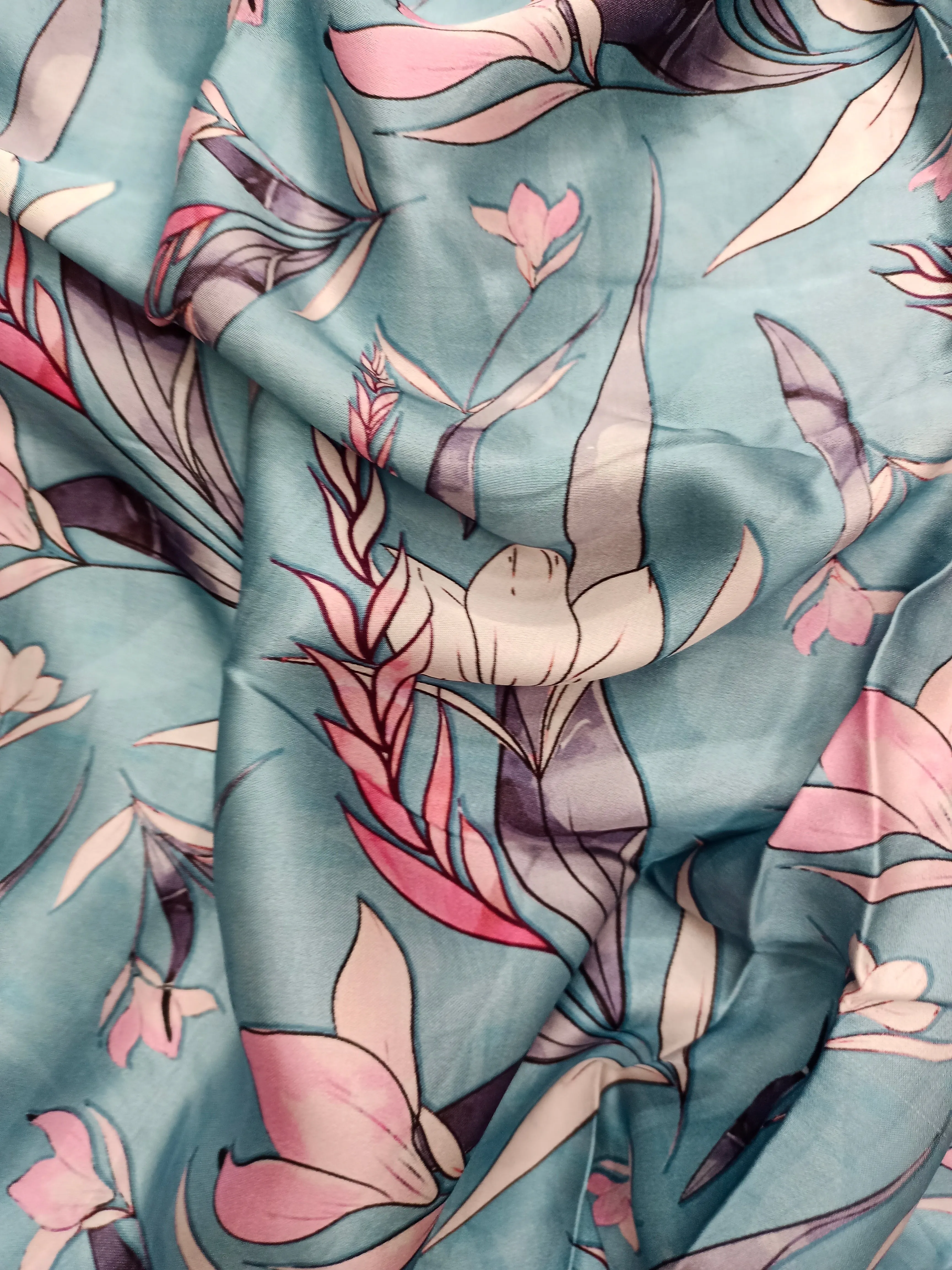 Modal Satin Soft Muslin Digital Printed Fabrics