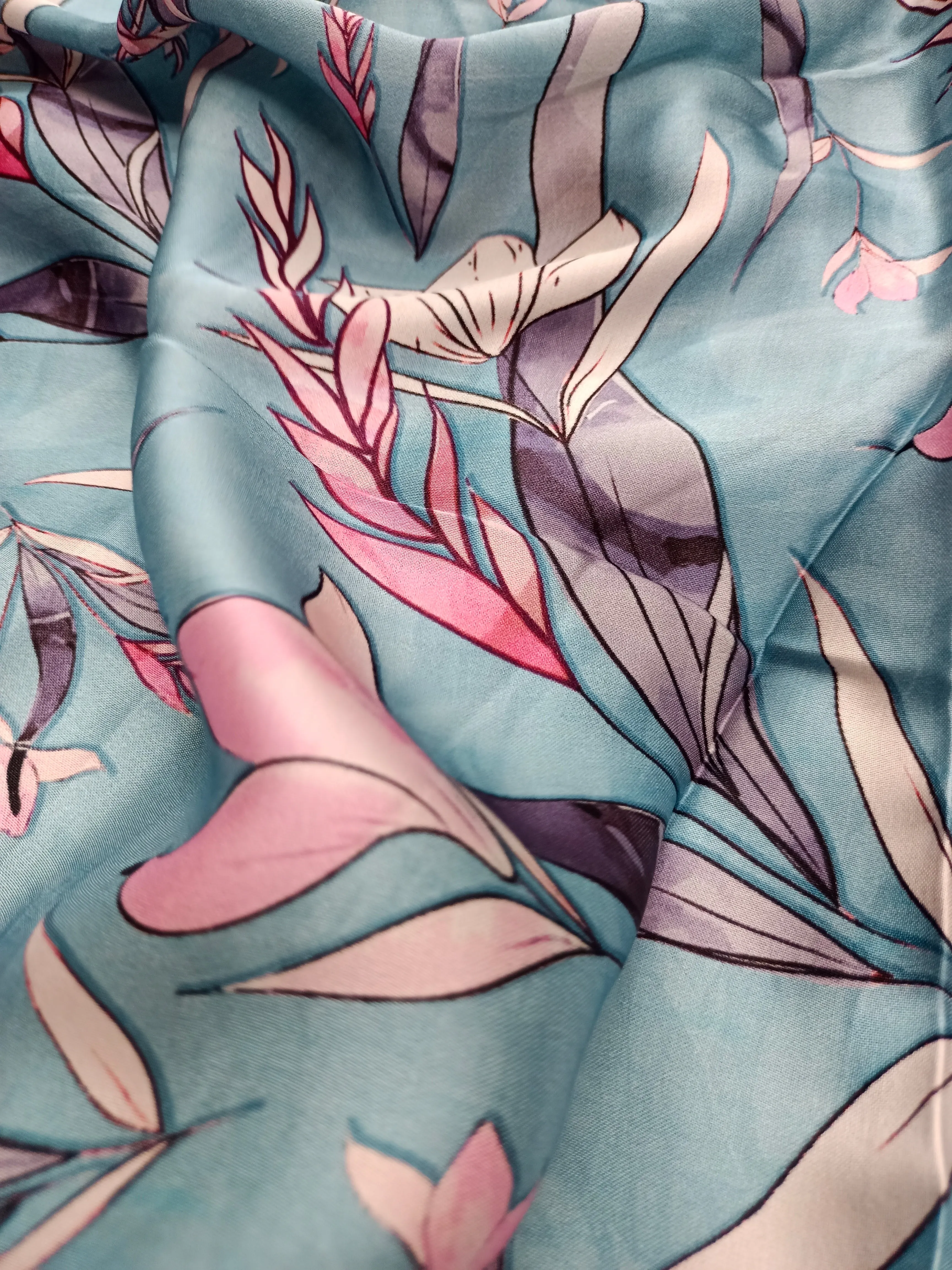 Modal Satin Soft Muslin Digital Printed Fabrics