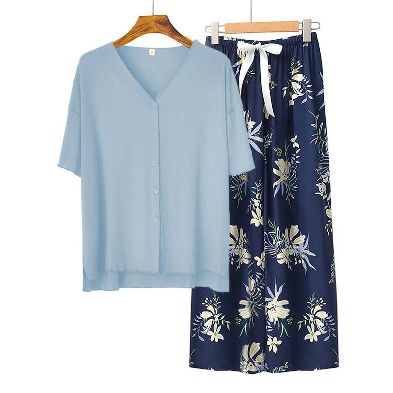 Modal Thin Pajamas Female Cotton Silk Home Clothing