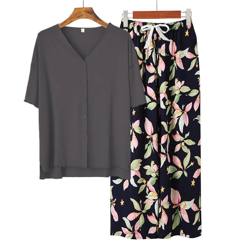Modal Thin Pajamas Female Cotton Silk Home Clothing
