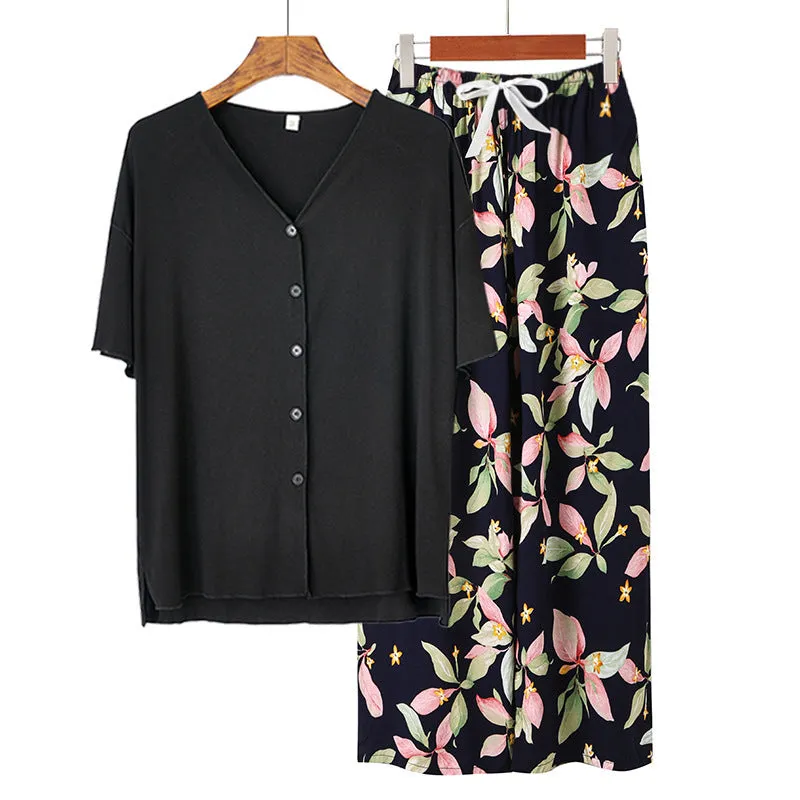 Modal Thin Pajamas Female Cotton Silk Home Clothing