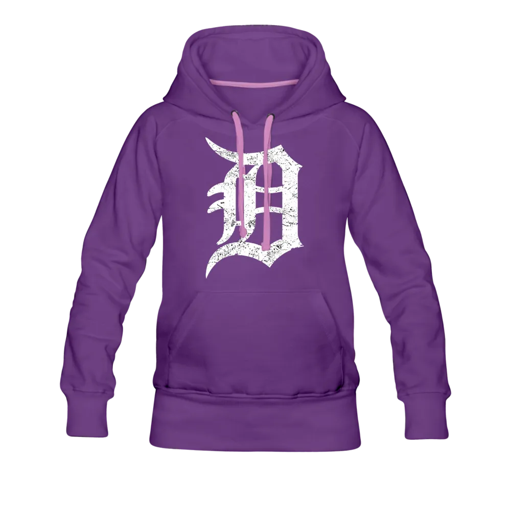 Motor City Detroit Letter D Women's Premium Hoodie