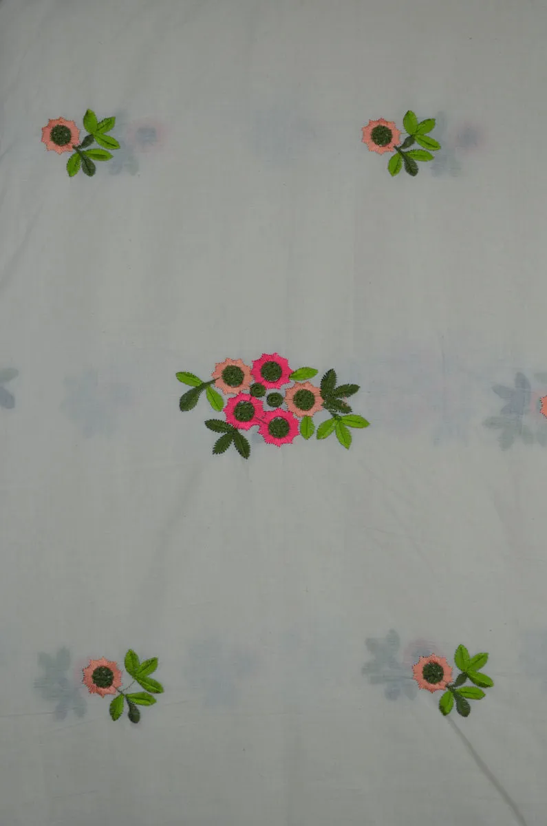 Mulmul Cambric Cotton Embroidered Fabric