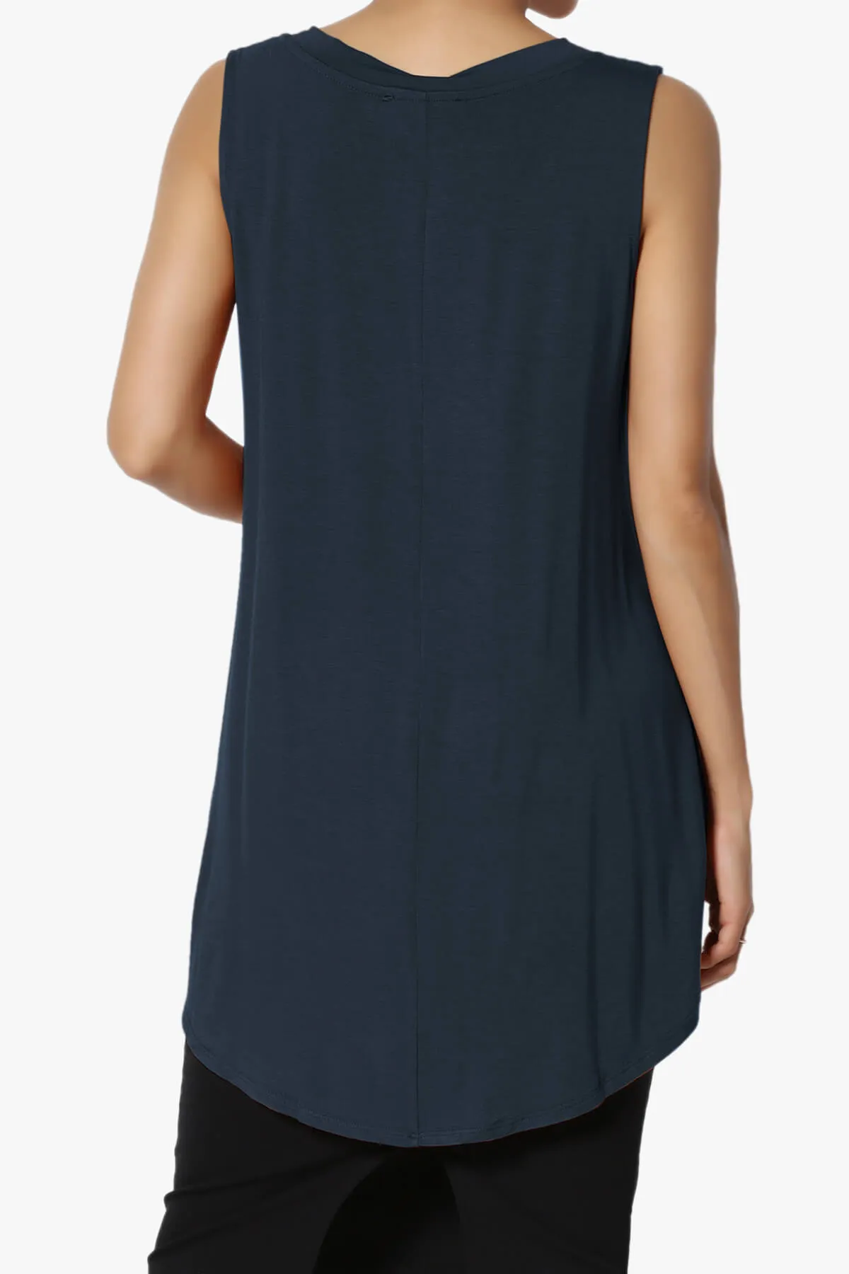 Myles Sleeveless V-Neck Luxe Jersey Top