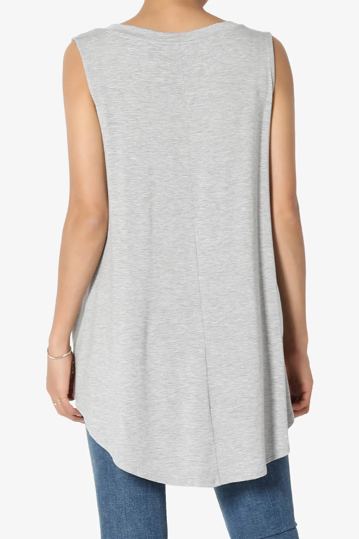 Myles Sleeveless V-Neck Luxe Jersey Top