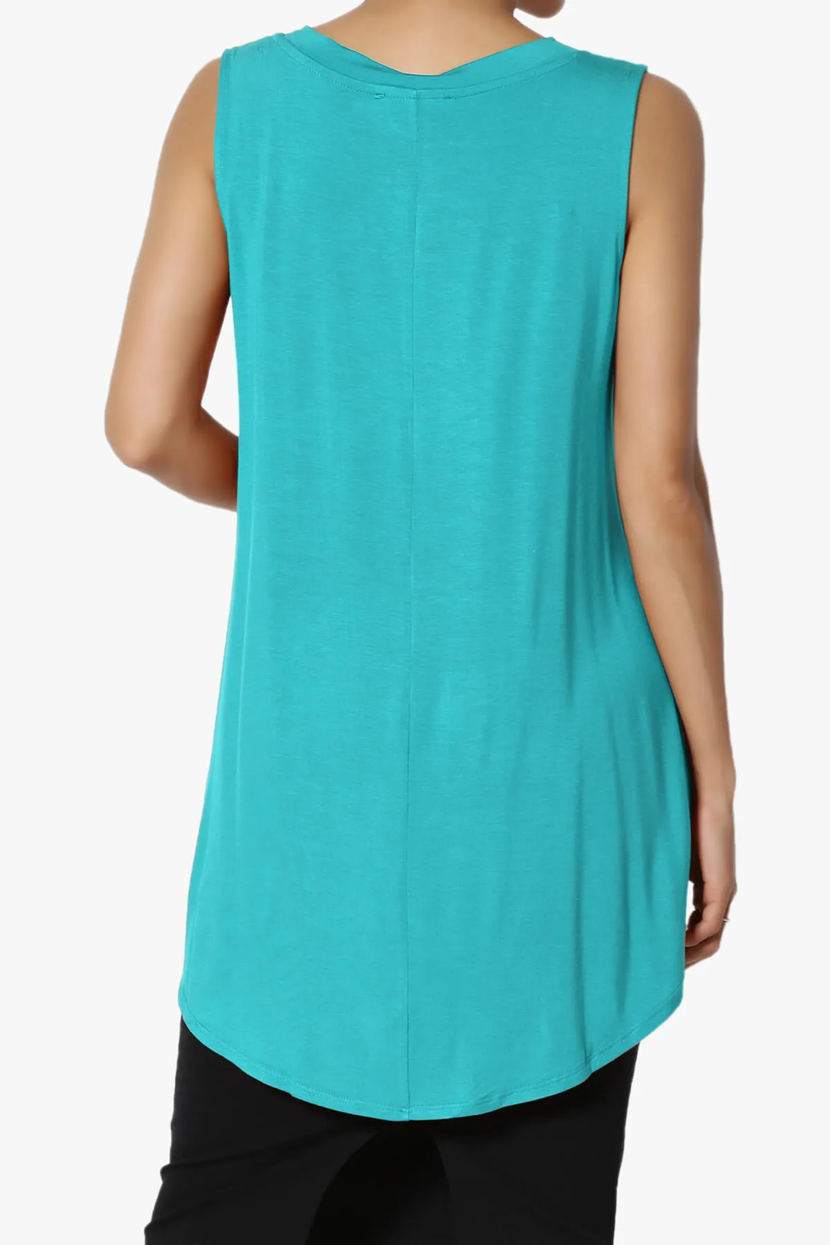 Myles Sleeveless V-Neck Luxe Jersey Top