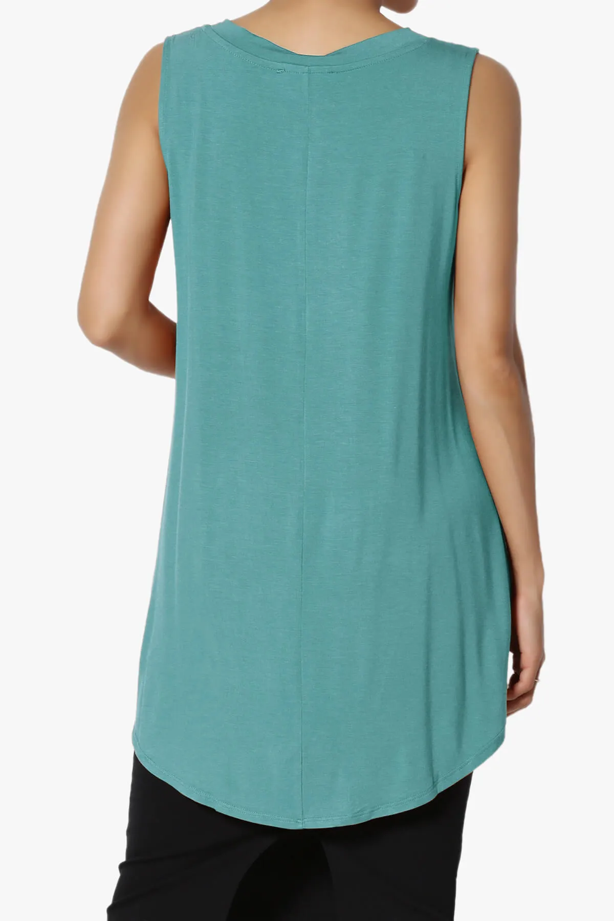 Myles Sleeveless V-Neck Luxe Jersey Top