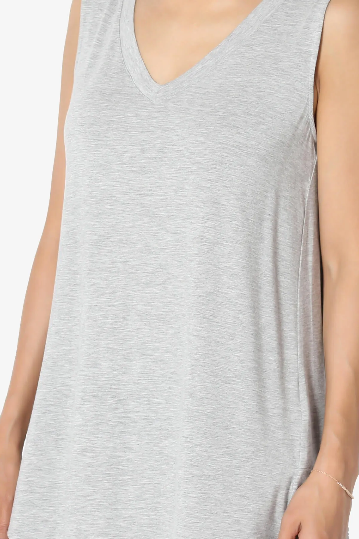 Myles Sleeveless V-Neck Luxe Jersey Top