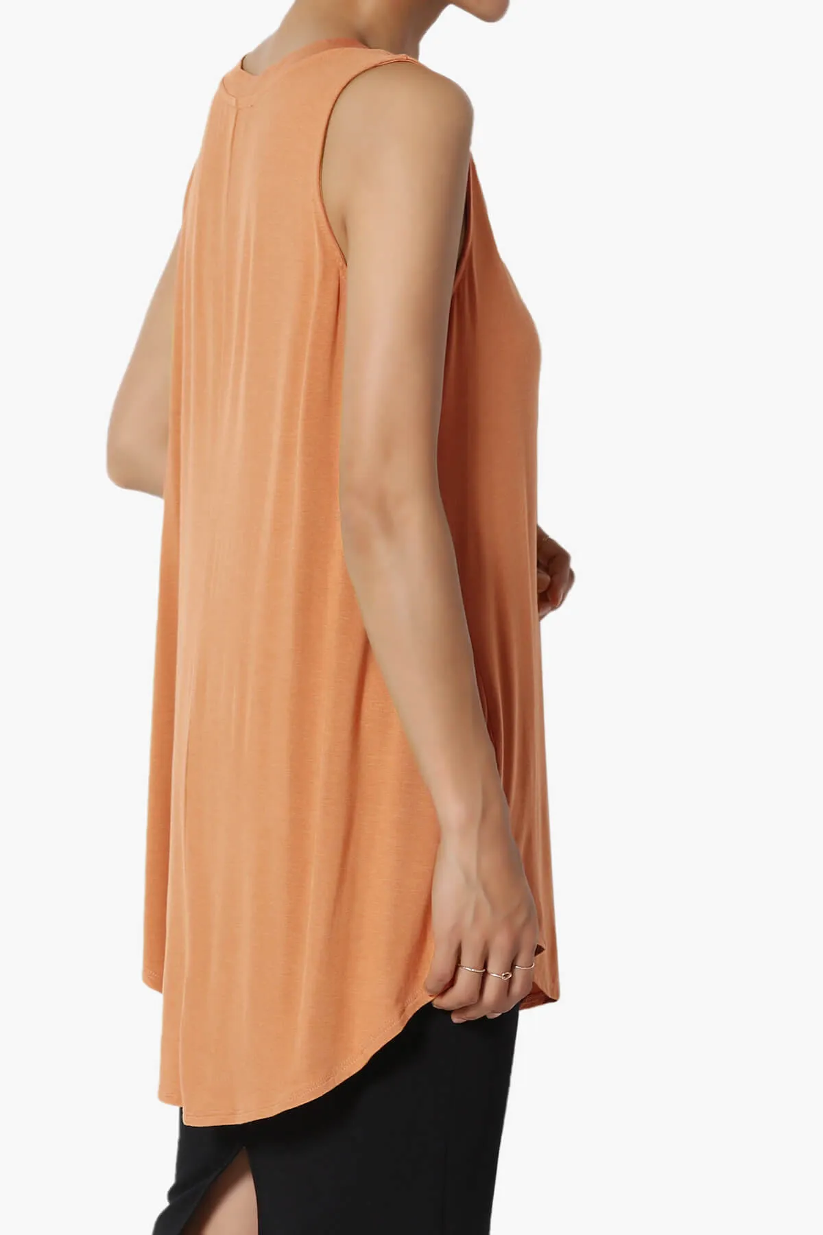 Myles Sleeveless V-Neck Luxe Jersey Top