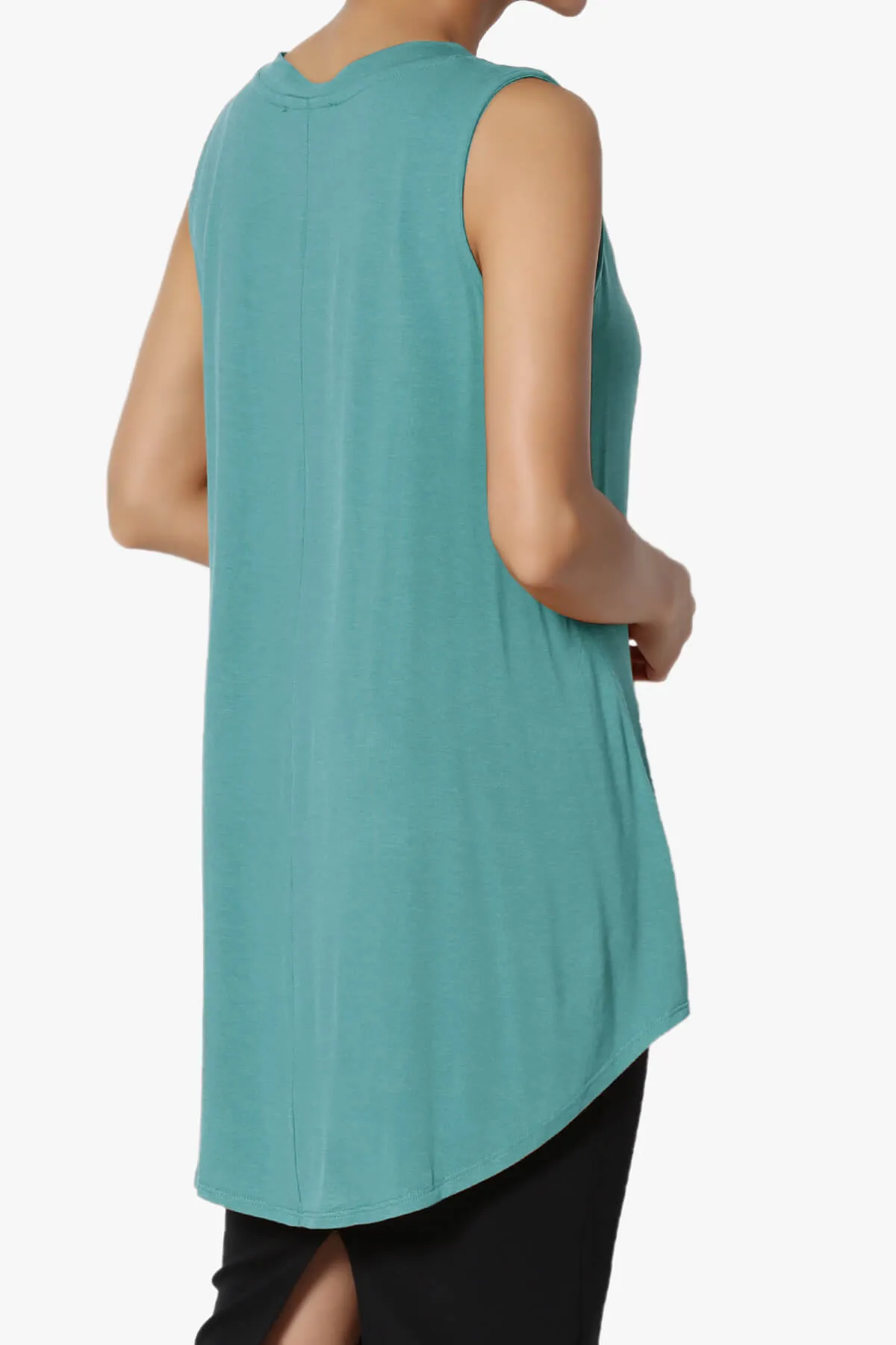 Myles Sleeveless V-Neck Luxe Jersey Top