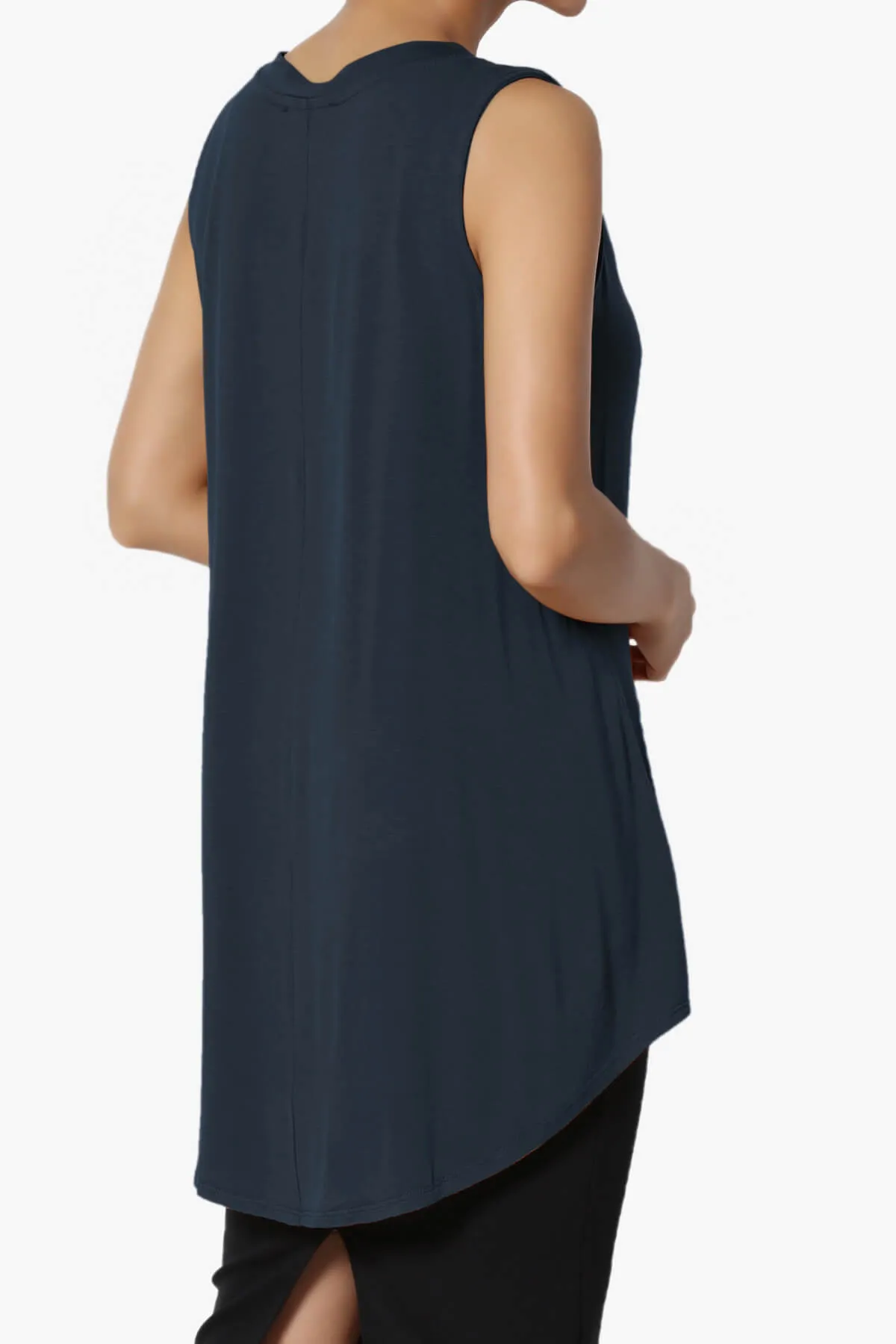Myles Sleeveless V-Neck Luxe Jersey Top