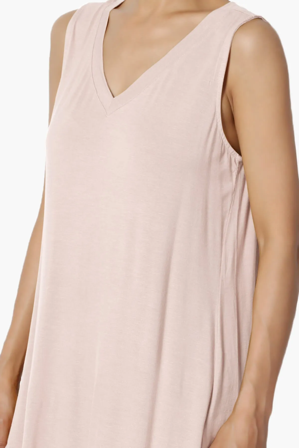 Myles Sleeveless V-Neck Luxe Jersey Top