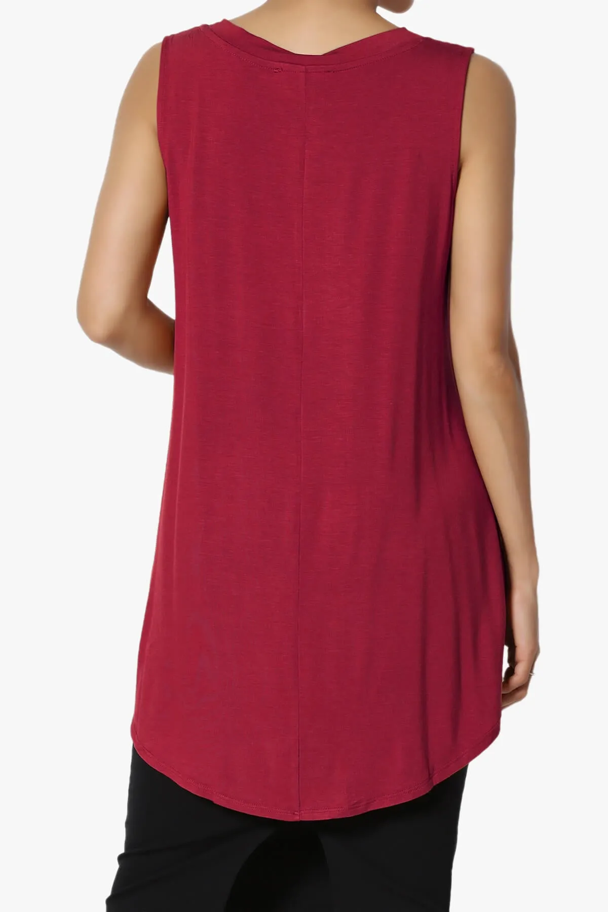 Myles Sleeveless V-Neck Luxe Jersey Top