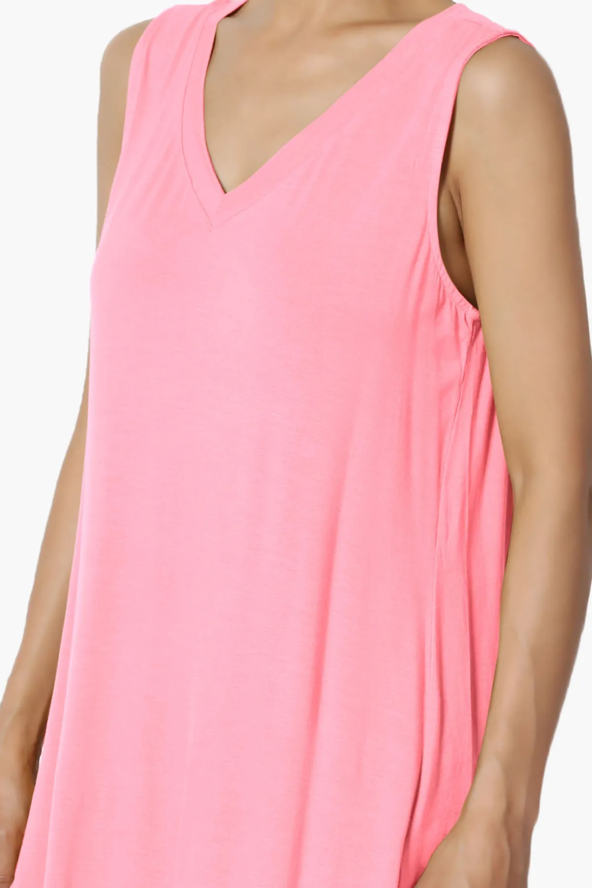 Myles Sleeveless V-Neck Luxe Jersey Top