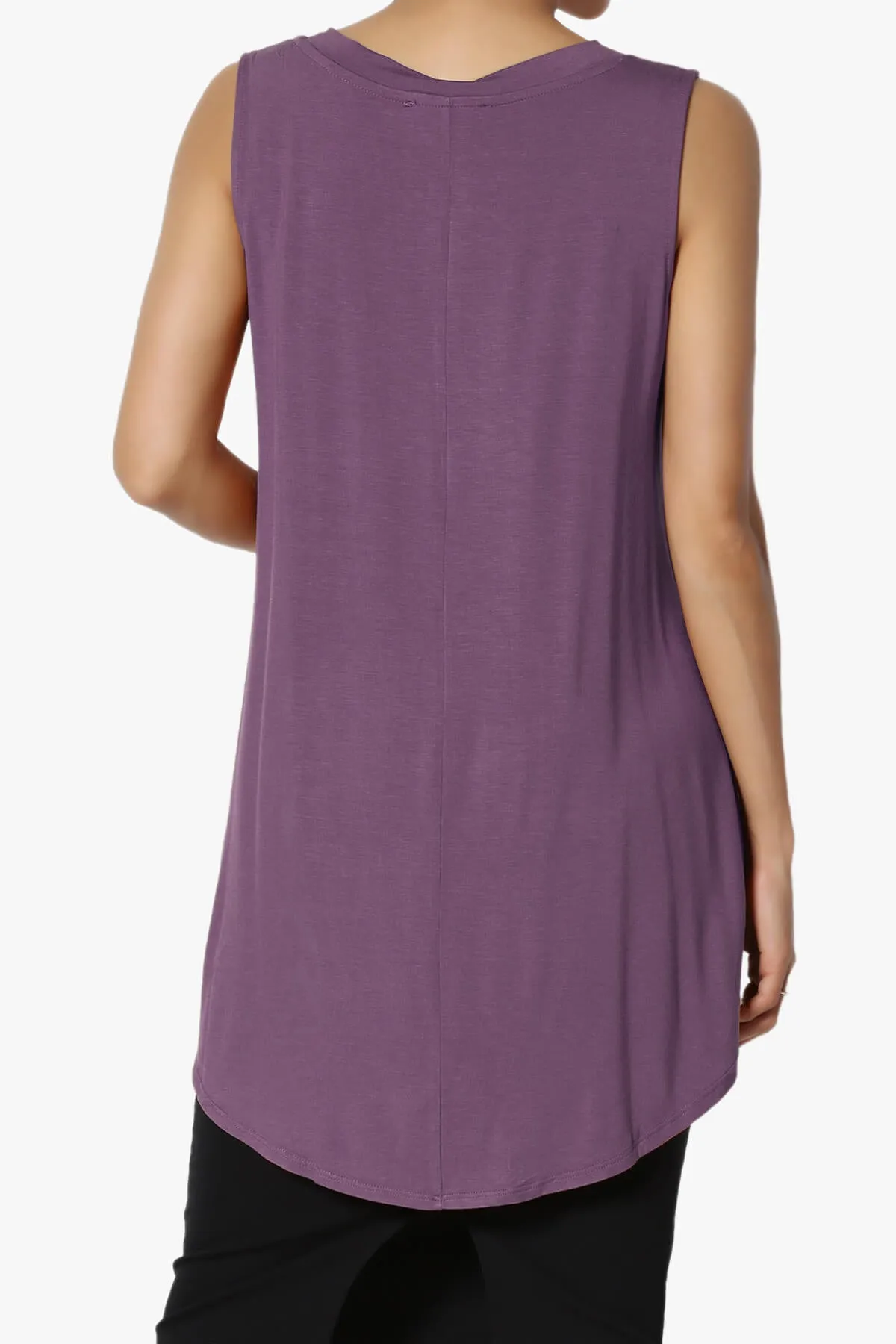 Myles Sleeveless V-Neck Luxe Jersey Top