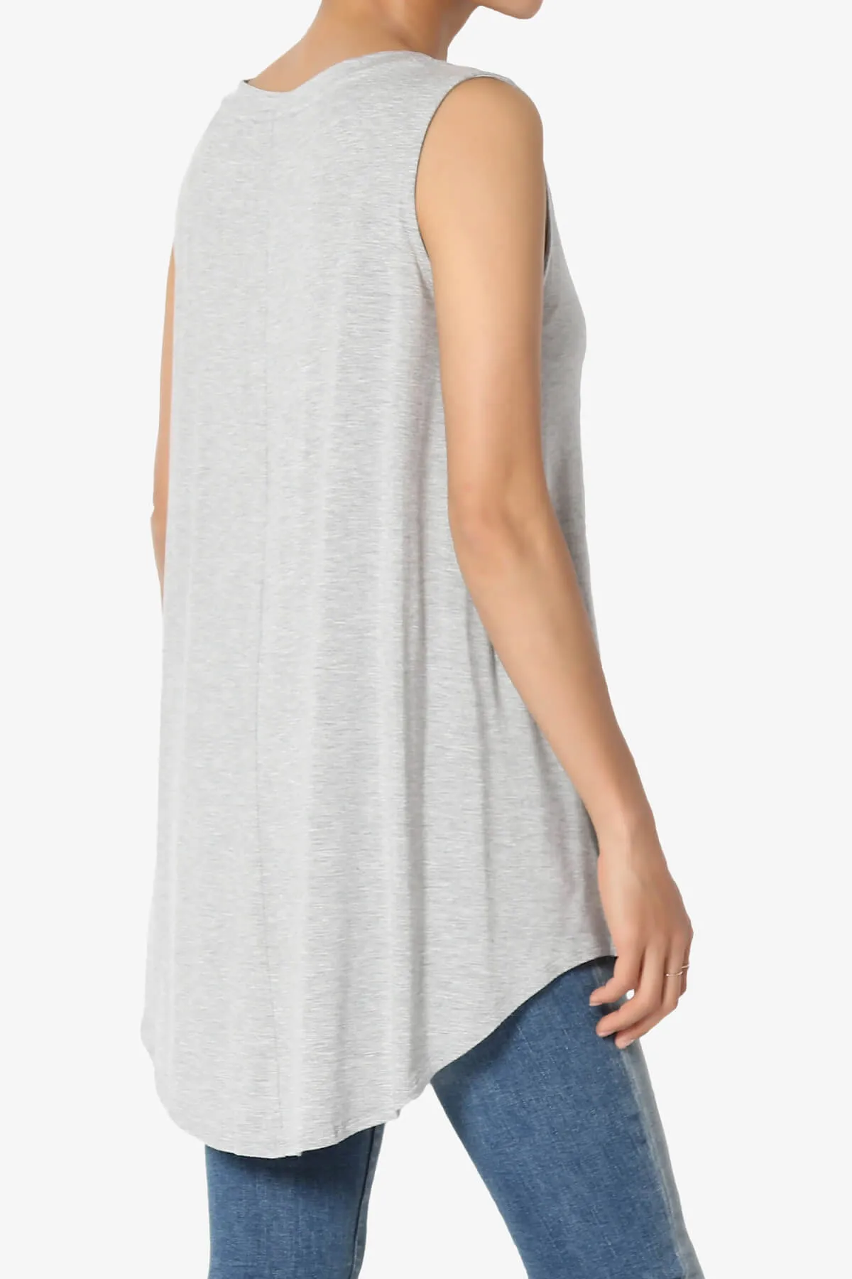 Myles Sleeveless V-Neck Luxe Jersey Top