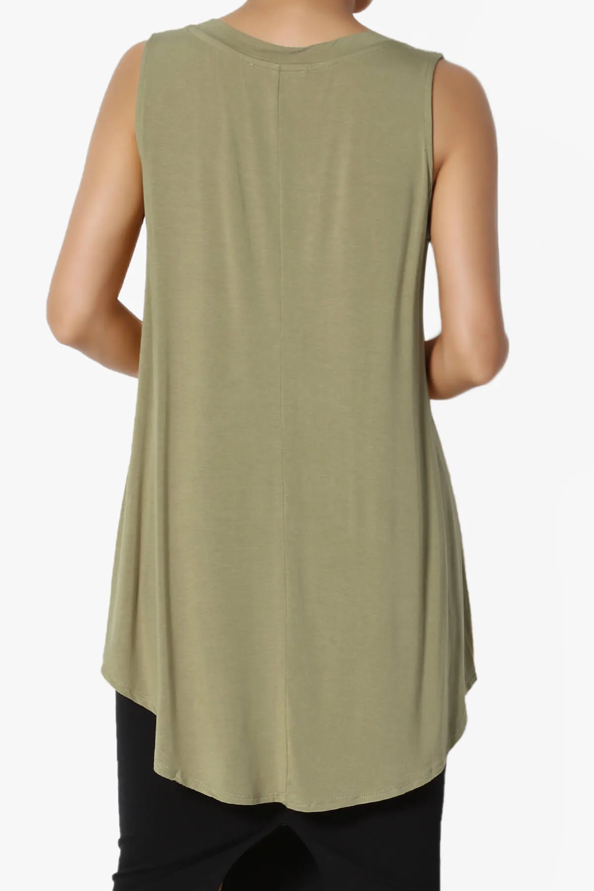 Myles Sleeveless V-Neck Luxe Jersey Top