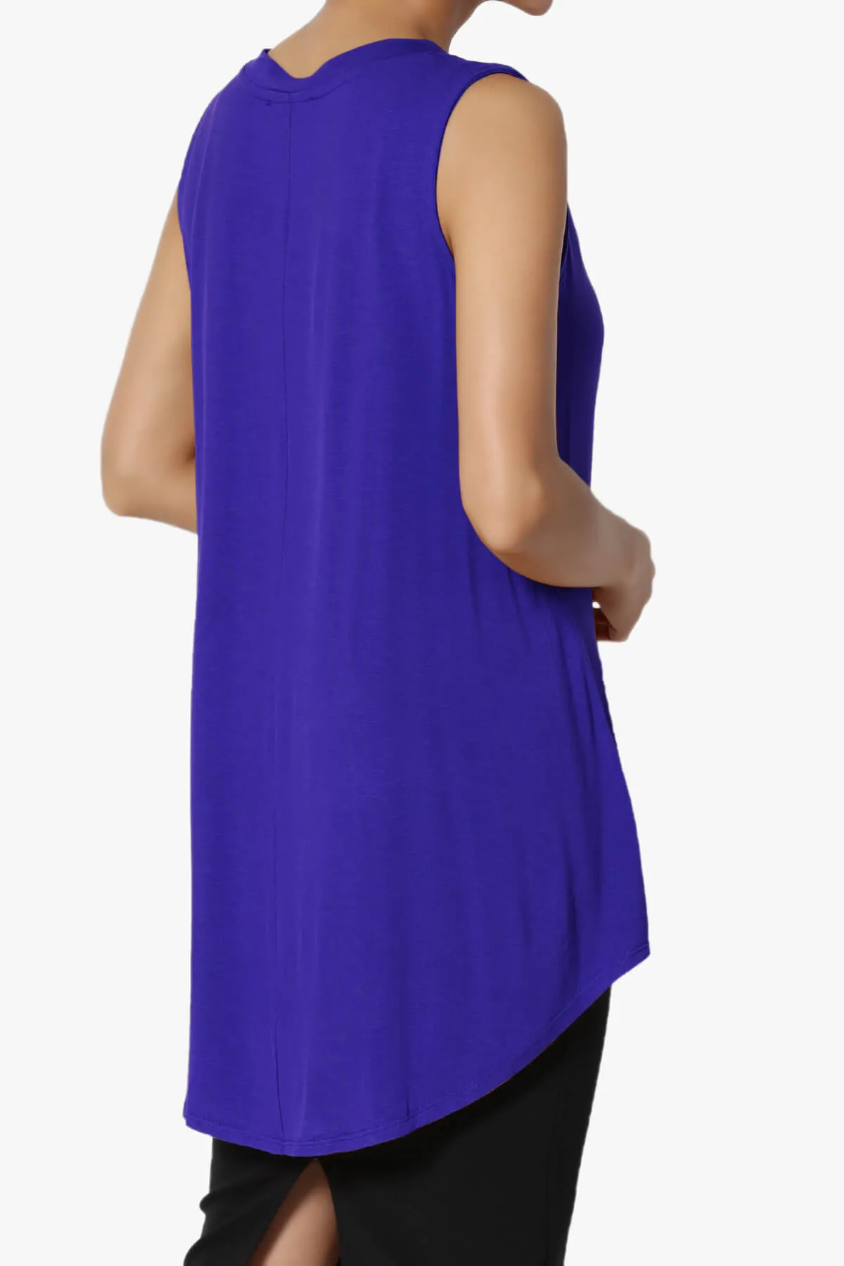 Myles Sleeveless V-Neck Luxe Jersey Top