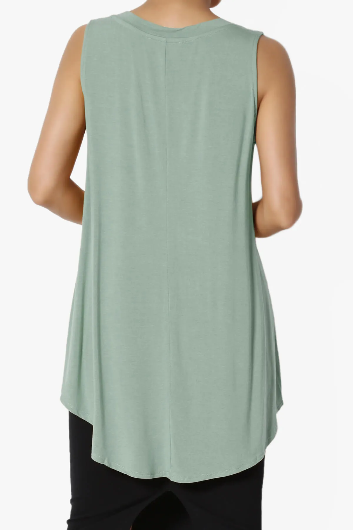 Myles Sleeveless V-Neck Luxe Jersey Top
