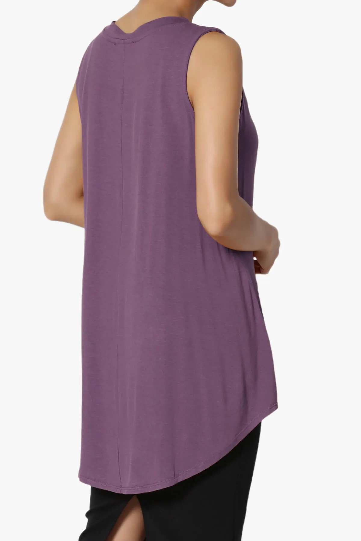 Myles Sleeveless V-Neck Luxe Jersey Top