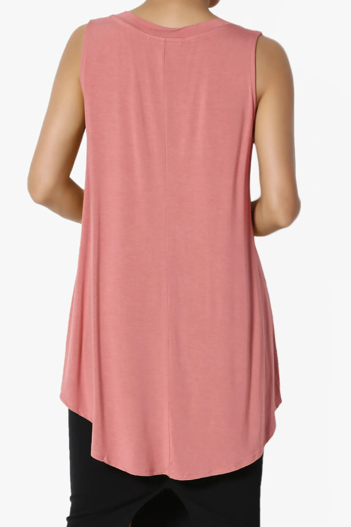 Myles Sleeveless V-Neck Luxe Jersey Top
