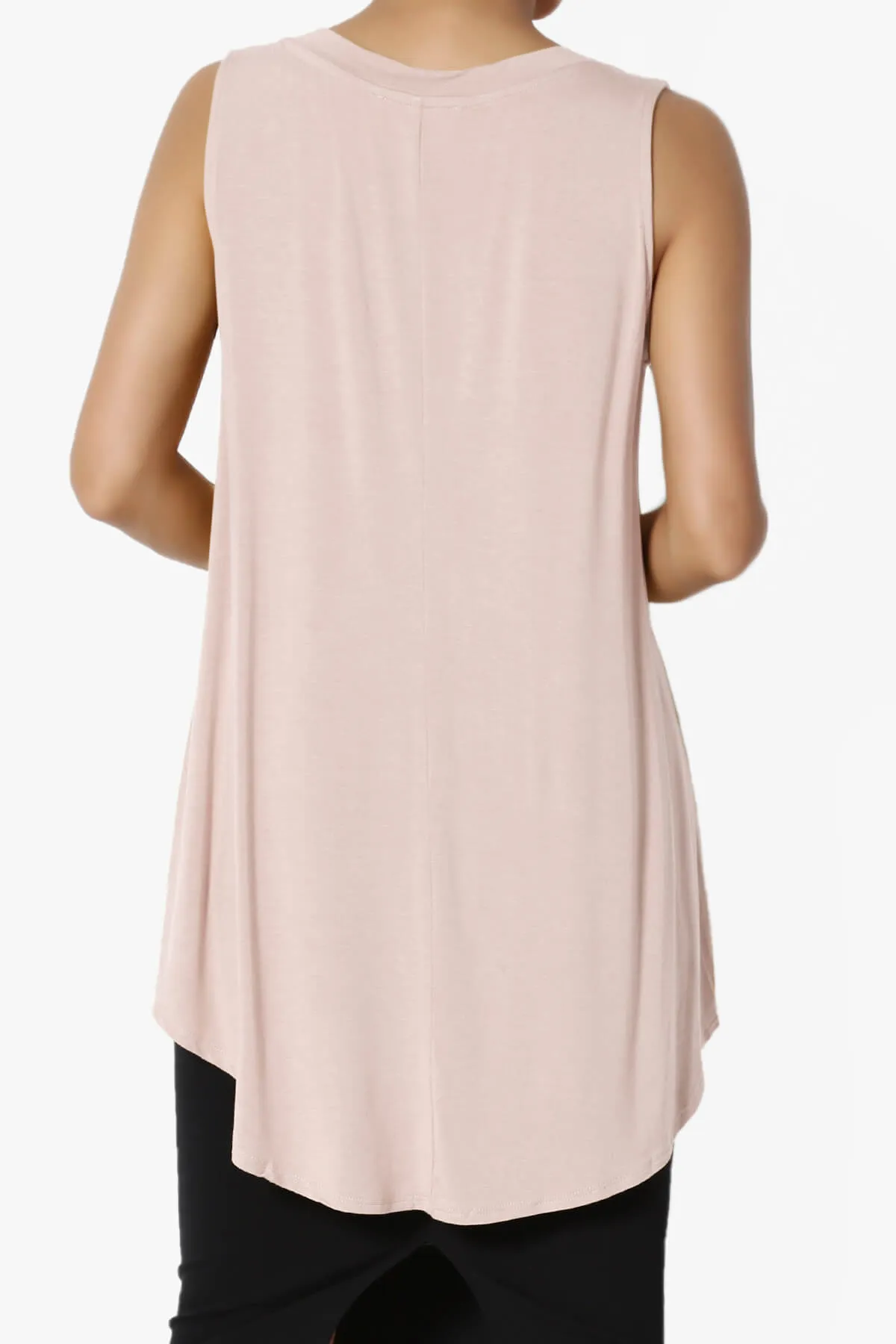 Myles Sleeveless V-Neck Luxe Jersey Top