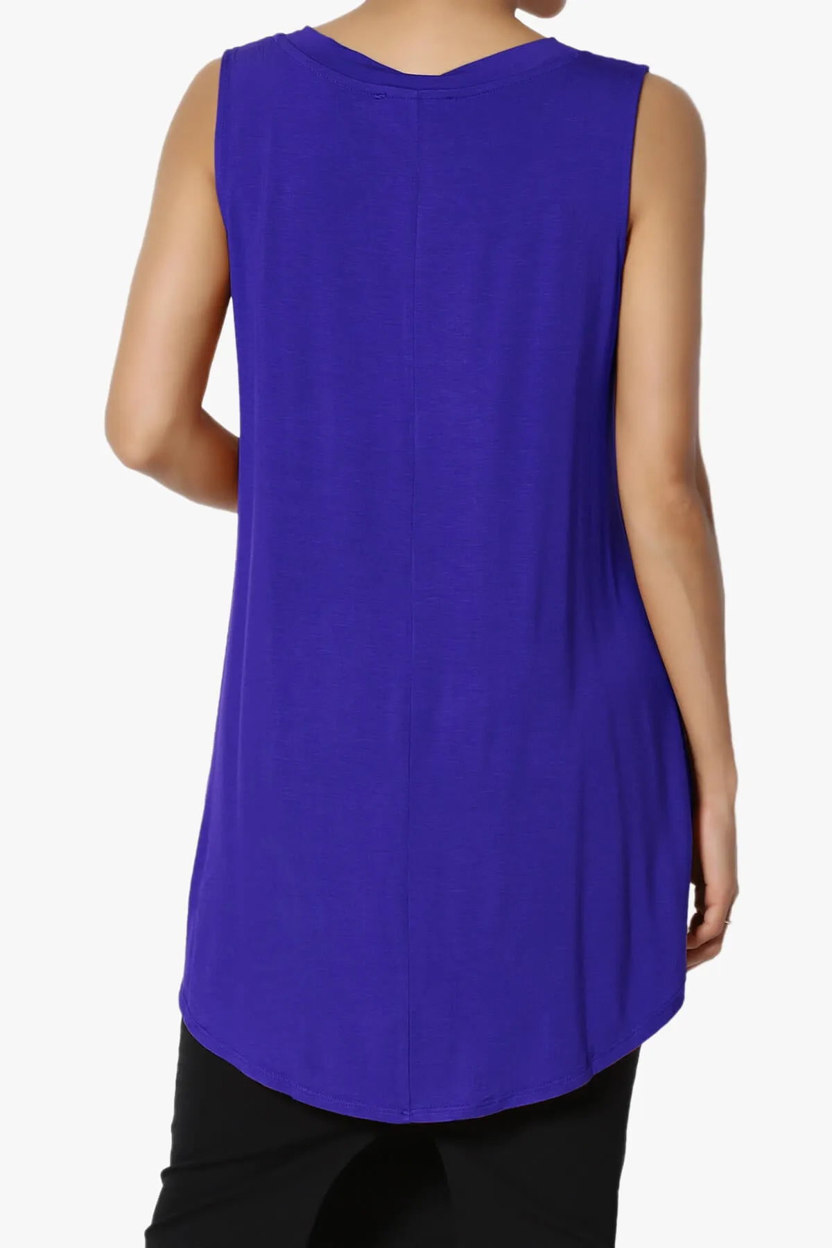 Myles Sleeveless V-Neck Luxe Jersey Top