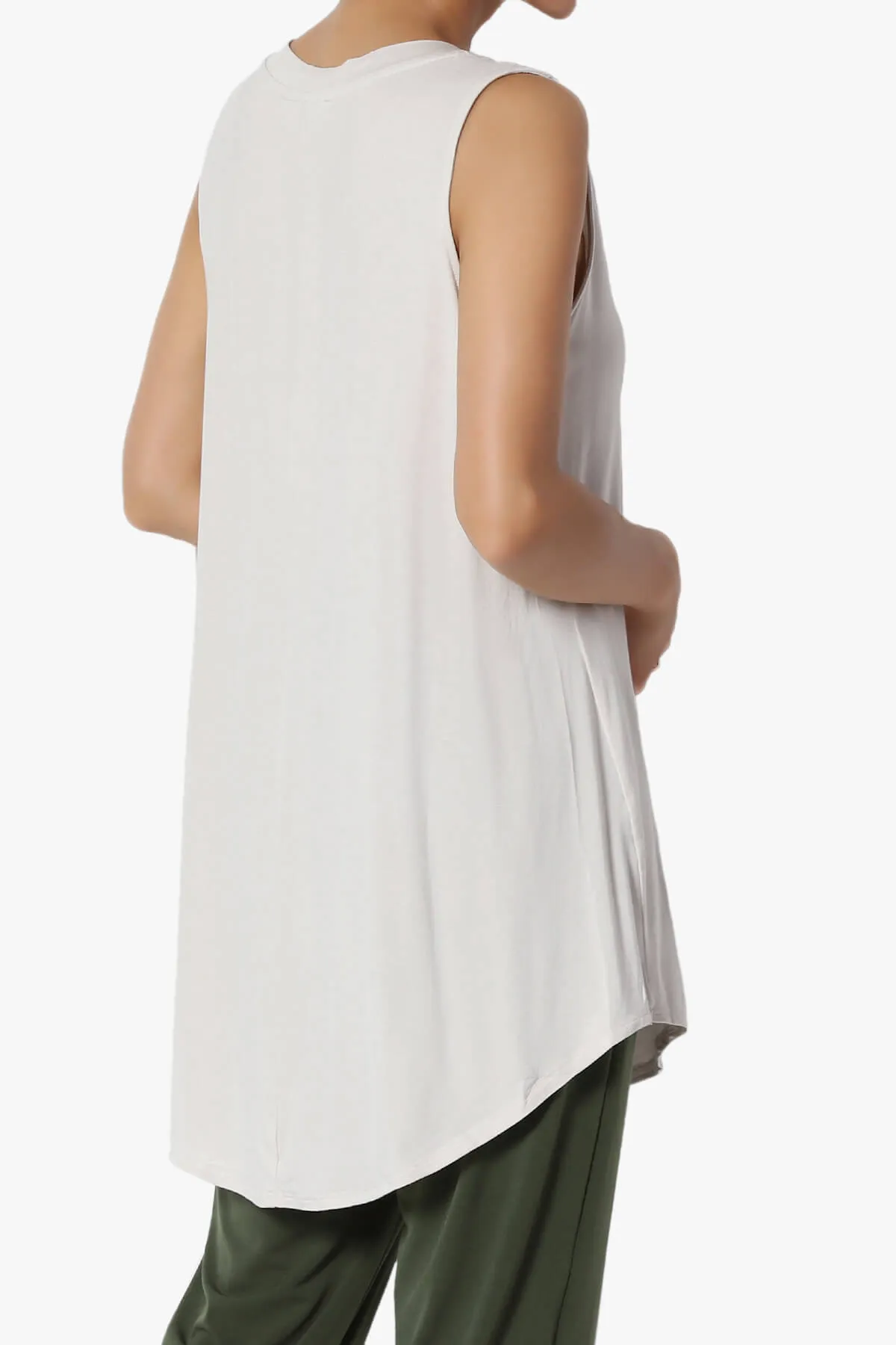 Myles Sleeveless V-Neck Luxe Jersey Top