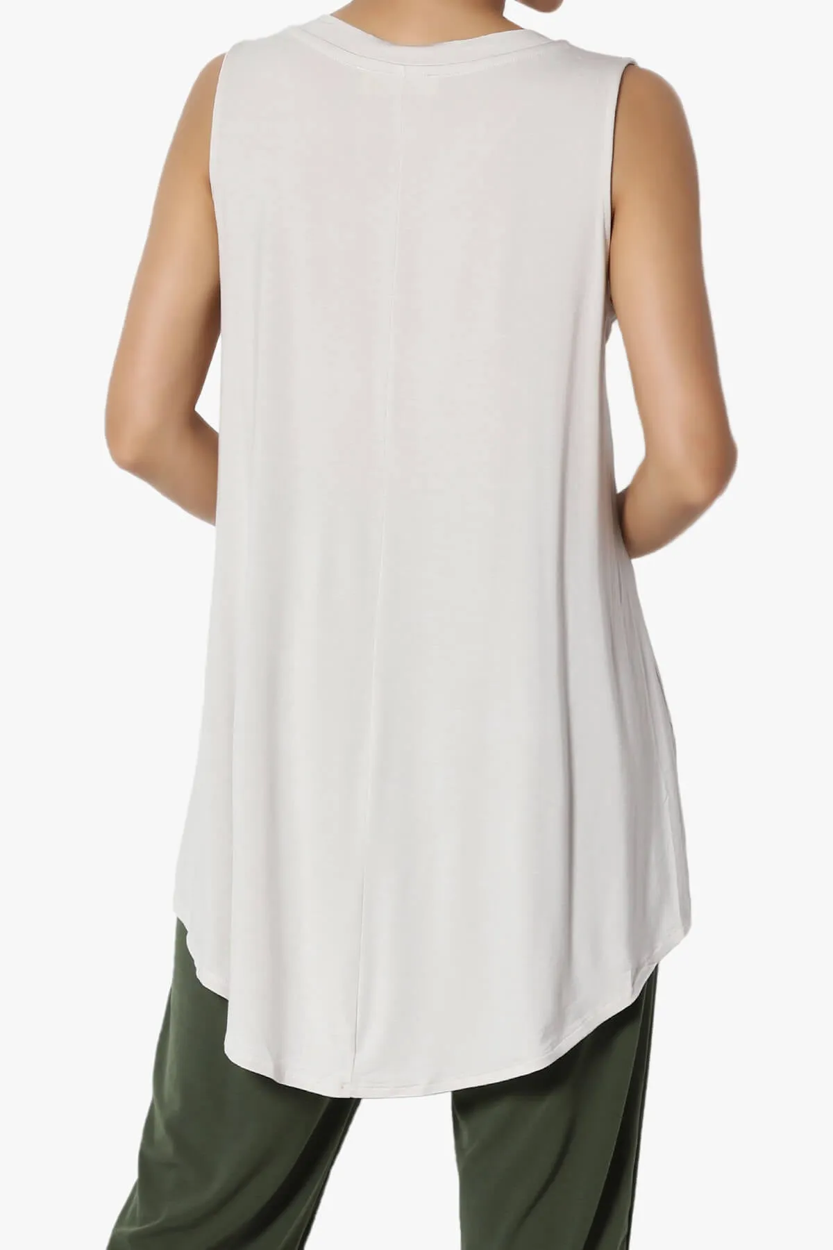 Myles Sleeveless V-Neck Luxe Jersey Top
