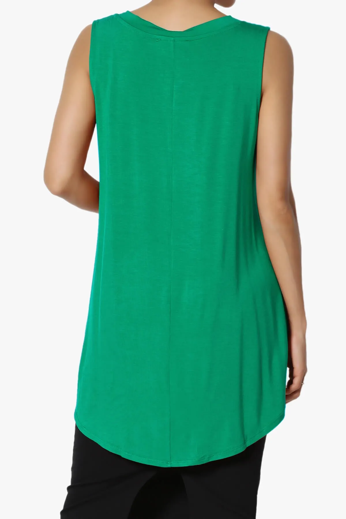 Myles Sleeveless V-Neck Luxe Jersey Top