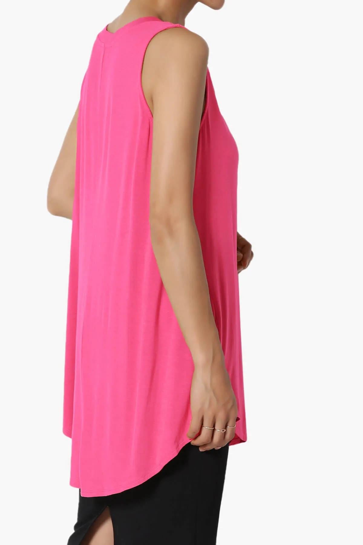 Myles Sleeveless V-Neck Luxe Jersey Top