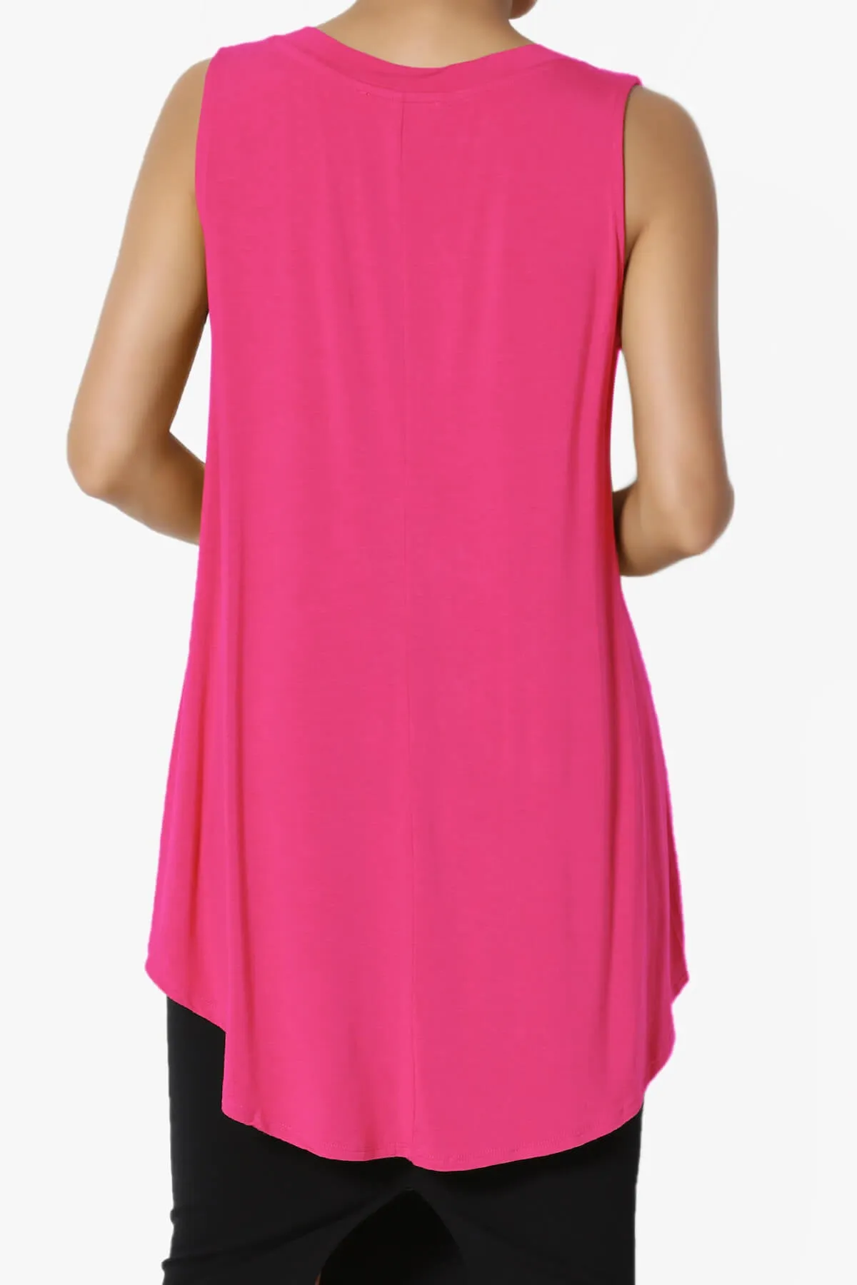 Myles Sleeveless V-Neck Luxe Jersey Top