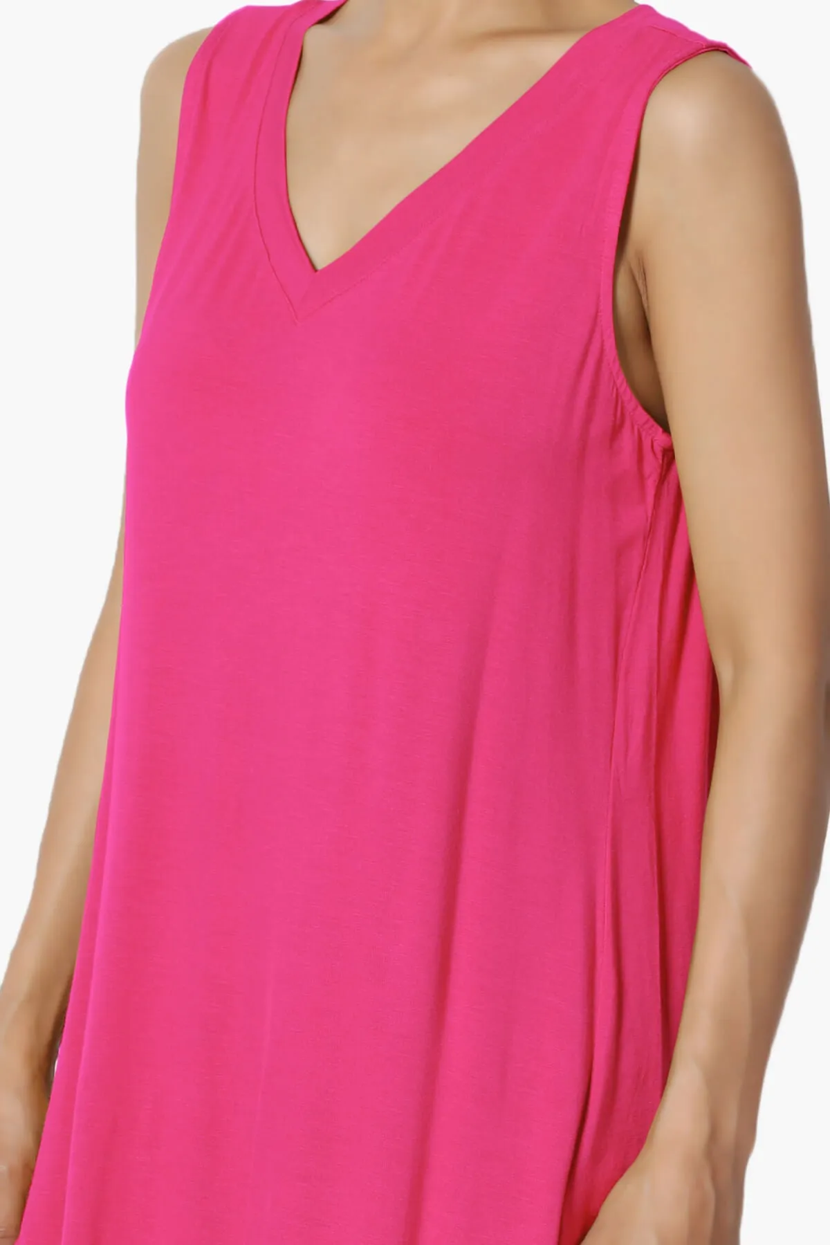 Myles Sleeveless V-Neck Luxe Jersey Top